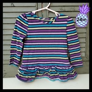 Oshkosh striped ruffled ls shirt